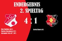 Bild könnte enthalten: Text „ENDERGEBNIS 2. SPIELTAG AUGUSTDORF FC 4:1 4 RSV v.1911 BARN BARNTRUP 粮 TRUP Nick Matthies (65') Patrick Ehrenberg (78') Alexander Eck (81' 89') Kevin Elsner“